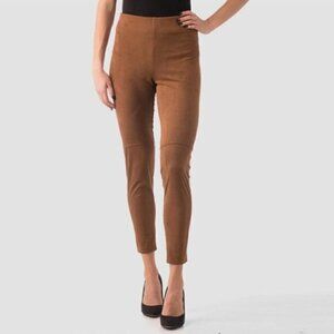 Joseph Ribkoff Brown Faux Suede Skinny Pants